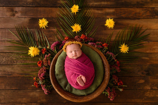 Flower Thematic Newborn Baby in Nature