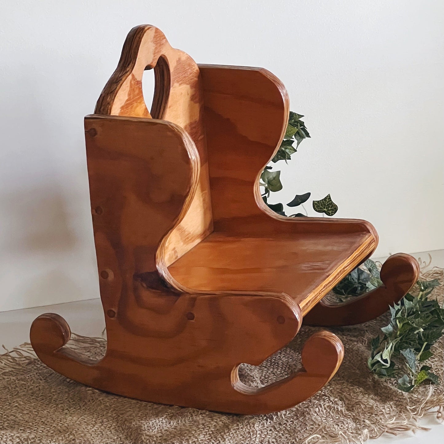 Wide Newborn Wooden Posing Rocking Chair with Heart