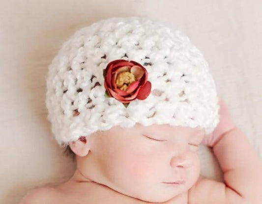 White Newborn Baby Hat