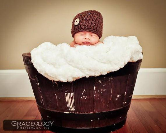 Brown Tweed Newborn Baby Hat