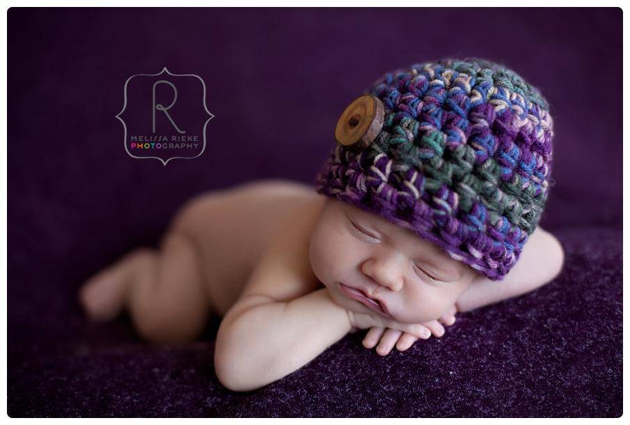 Newborn Baby Hat Purple Green Beige Blue