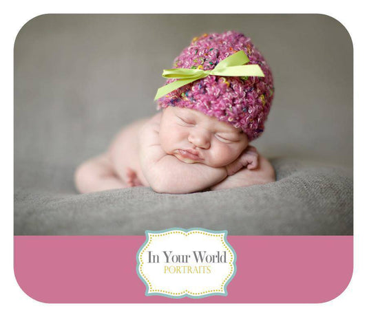 Newborn Baby Hat in Bright Pink Confetti