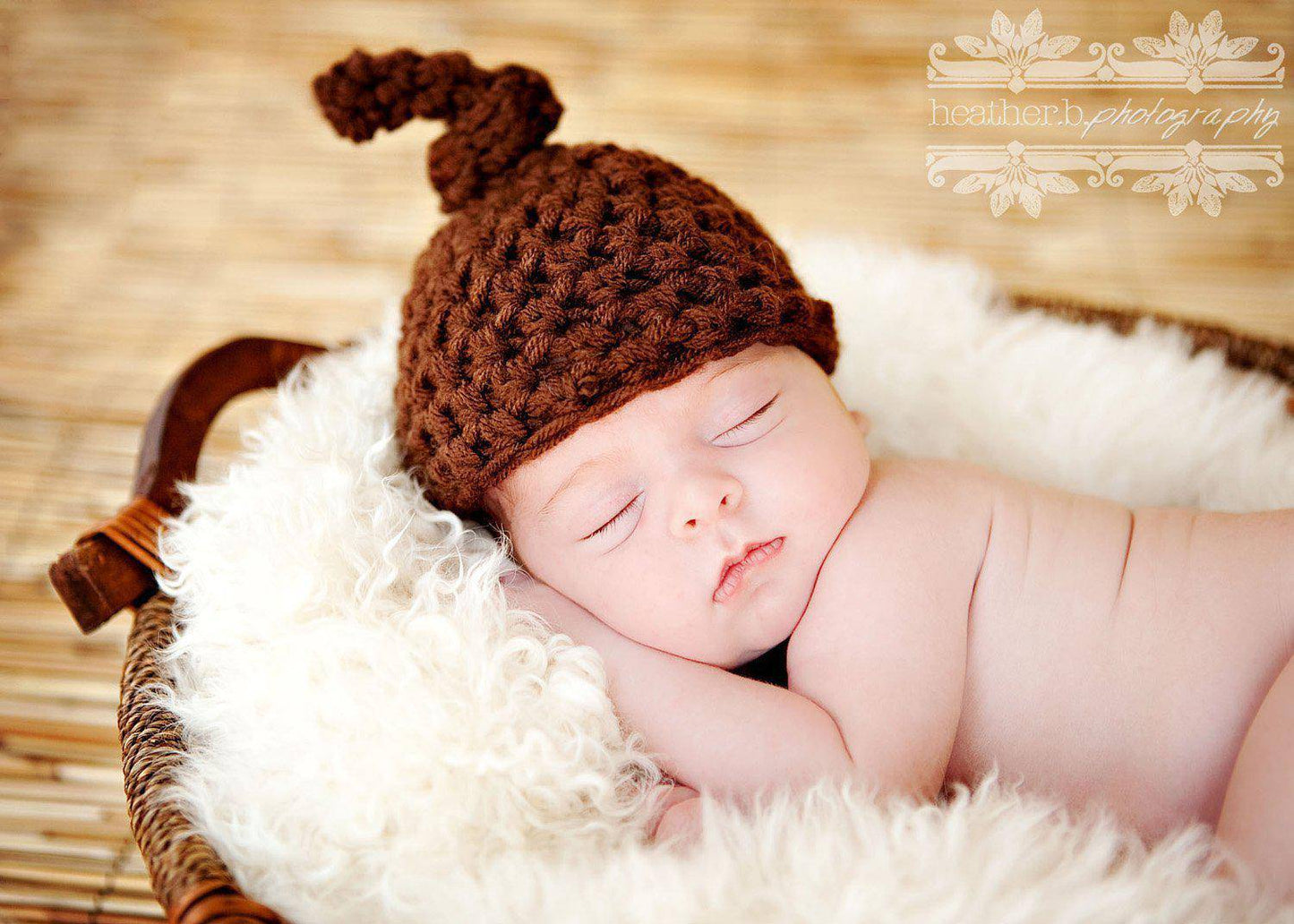 Brown Newborn Knot Hat