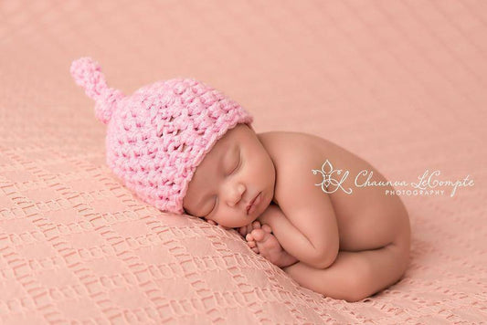 Soft Pink Newborn Knot Hat