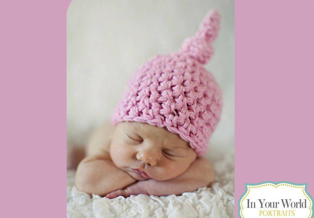 Soft Pink Newborn Knot Hat