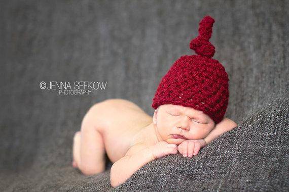 Red Newborn Knot Hat