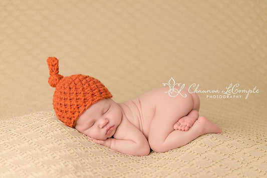 Pumpkin Orange Newborn Knot Hat
