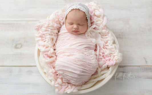 SALE Ruffle Mini Stretch Knit Wrap Baby Pink 50X6