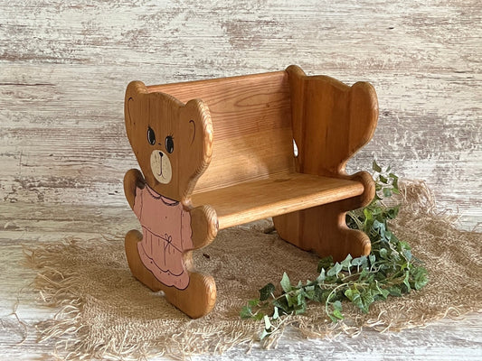 Wooden Posing Teddy Bear Chair Newborn Sitter Photography Prop